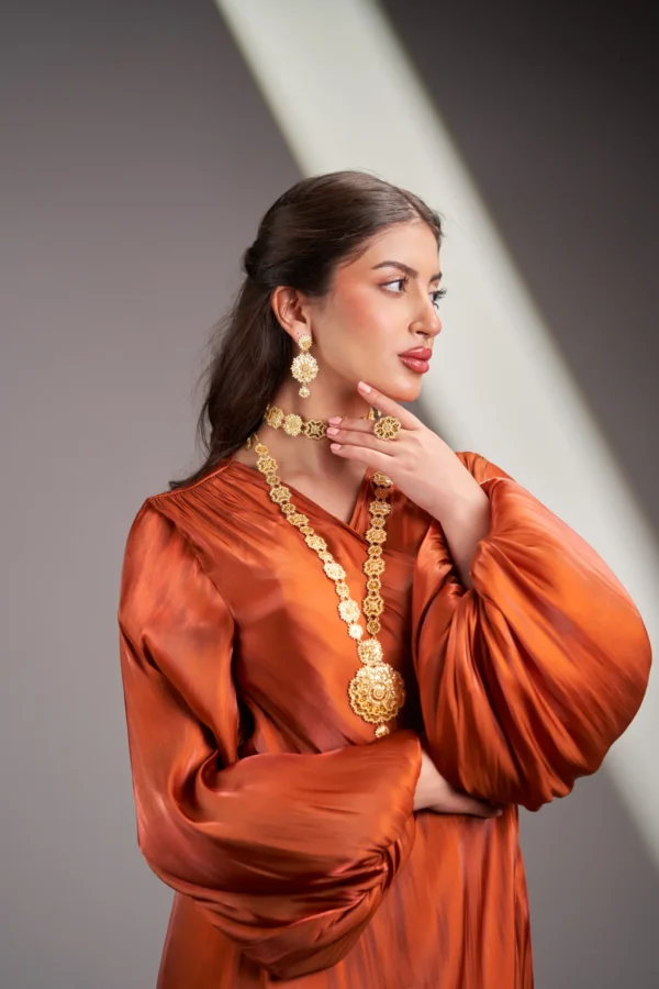سبحه رص مع خناقى مع اقراط مع خاتم ذهب 21 قيراط فاخر - Image 4